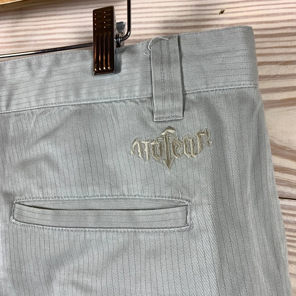 No Fear Shorts Mens 40 Gray Chino‎ Cargo Skater Y2K Embroidered Logo Utility